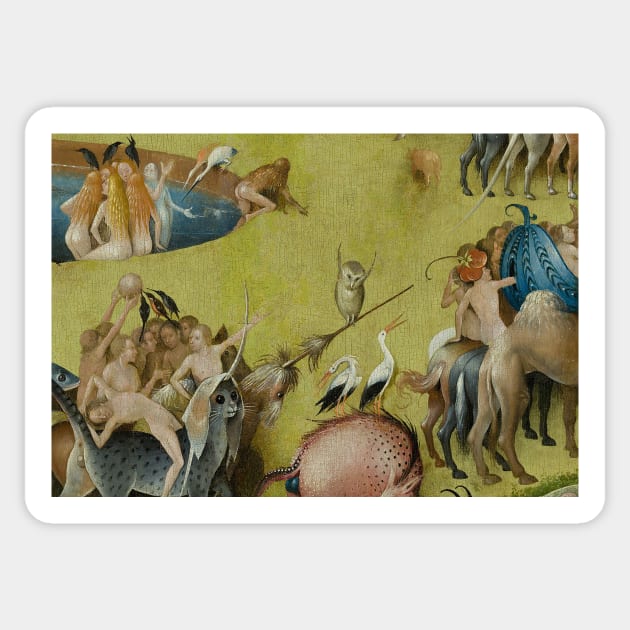 The Garden of Earthly Delights detail - Hieronymus Bosch Sticker by themasters